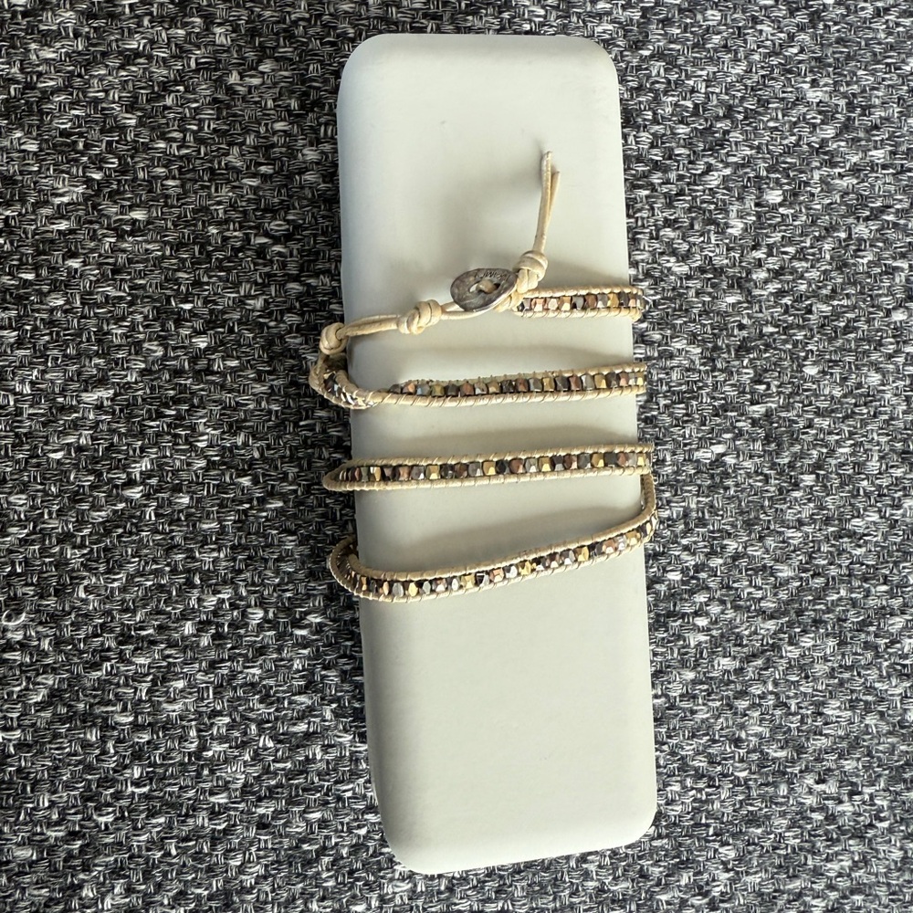 Nakamol Elegant Gold and Silver Beaded Wrap Bracelet similar to Chan Luu